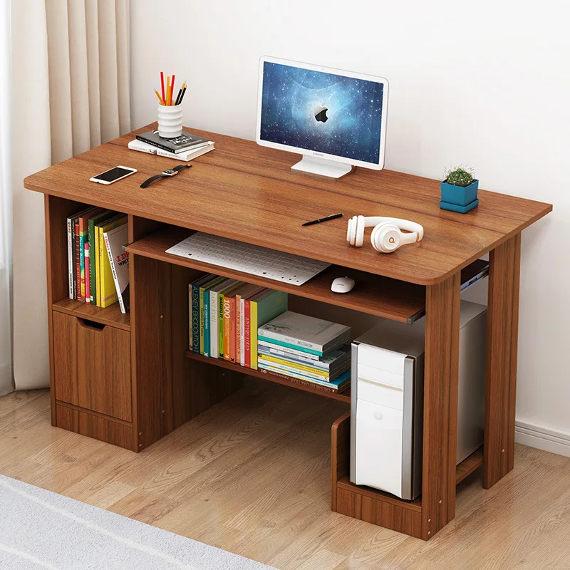 Деревянная мебель из МДФ орехового дерева Домашний персонал офис секретарь спальня L-образная настольный компьютерный стол с прикрепленным ящиком