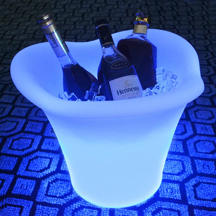 
8L Large Capacity plastic Wine Cooler Waterproof with Colors Changing LED ice bucket for Party,Home,Bar 