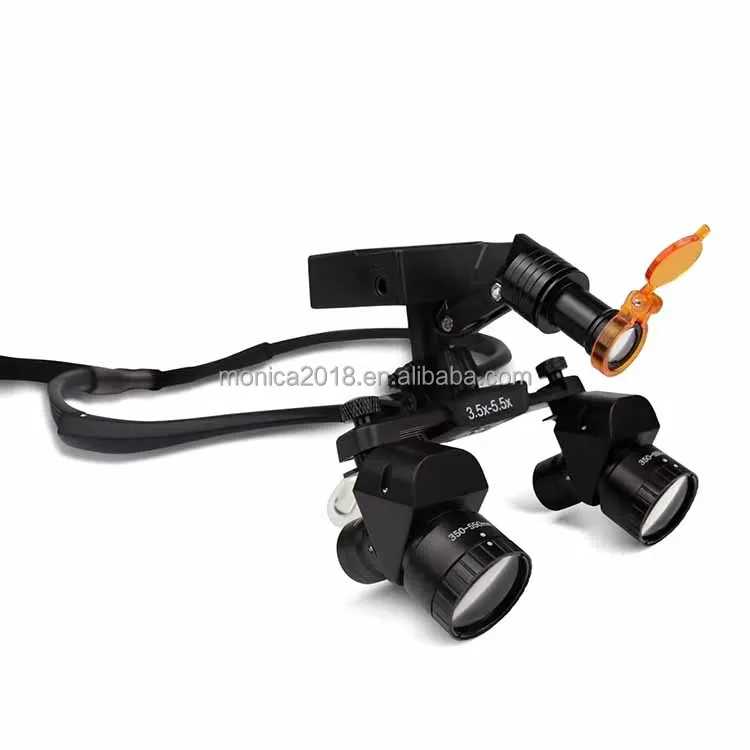 Dental Binocular Magnifying Loupes Surgical Equipment 3.5x-5.5x Adjustable Focus Magnifying Loupes with Wireless LED Headlight