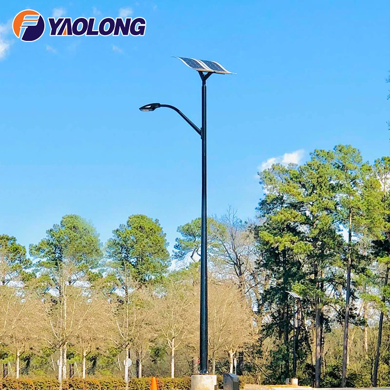 aluminium tapered pole Aluminum lamp column dual arm 10 meters street light pole