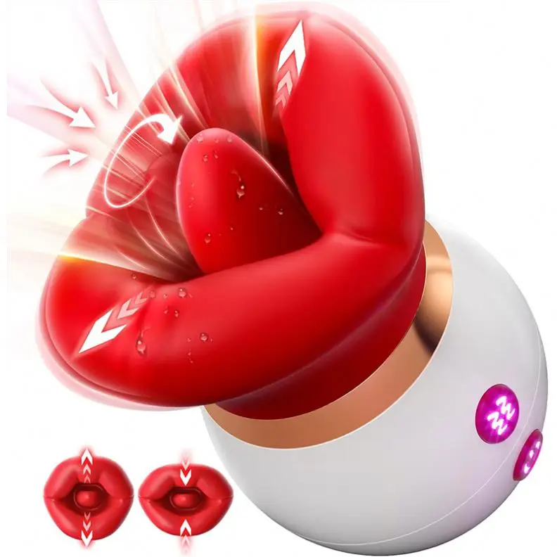 GYF 3IN1 Mouth-Shaped Sucking Vibrator, 10 Tongue Licking Nipples Anal Clit Sucker  Vibrator