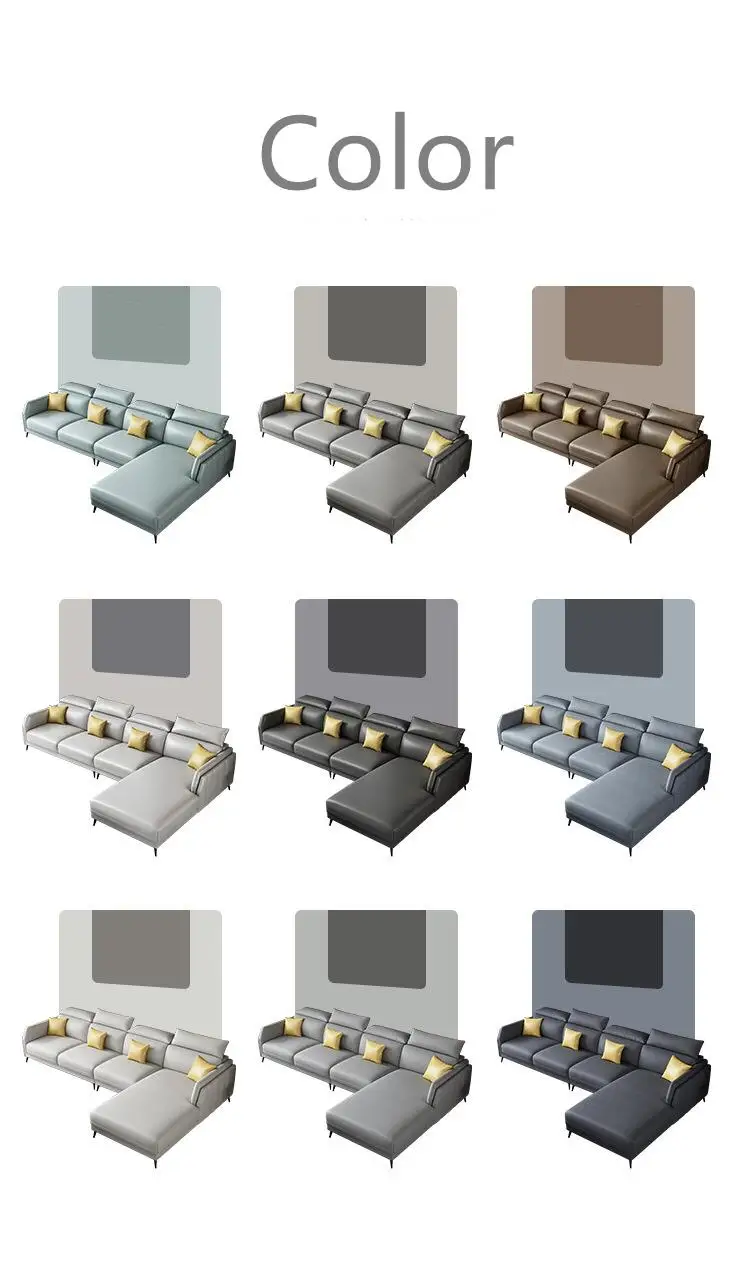 Customized fabric premium upholstery leather couch L shaped corner sofa bed wholesale