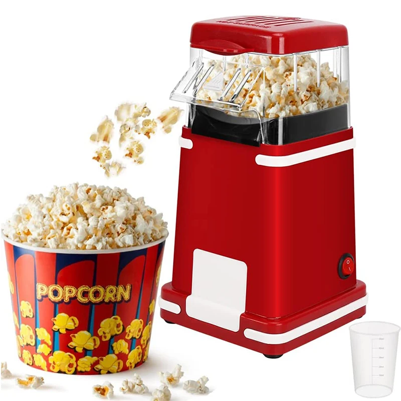 Hot Air Circulation Popcorn Maker Low Fat No Oil Needed Popcorn Popper for Home Movie/Party Electric Popcorn Machine
