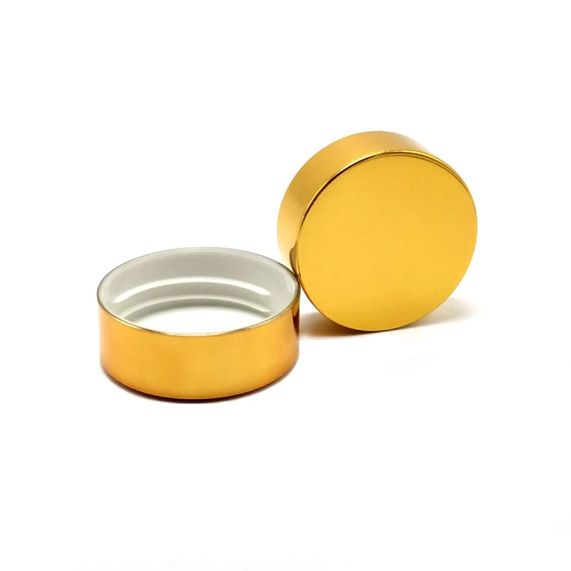 Aluminum Lid, Inner PP Matte Gold Aluminum Coating Cap for Bottles