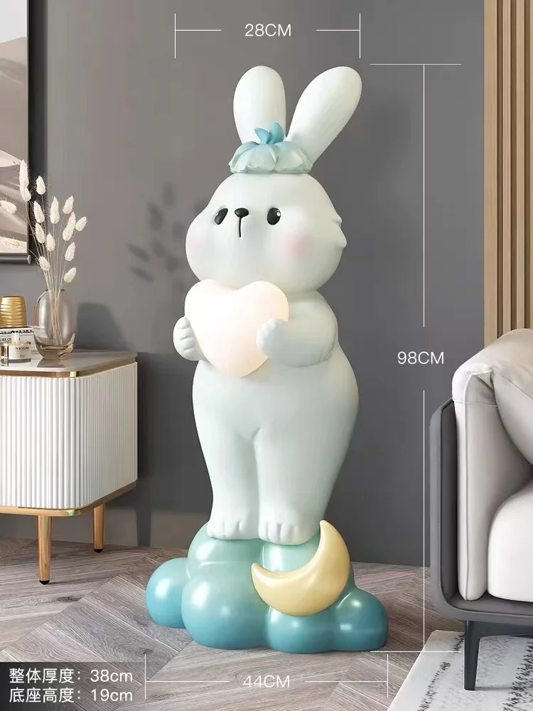 Love Rabbit pink hotel house living room ornament family indoor child room decoration