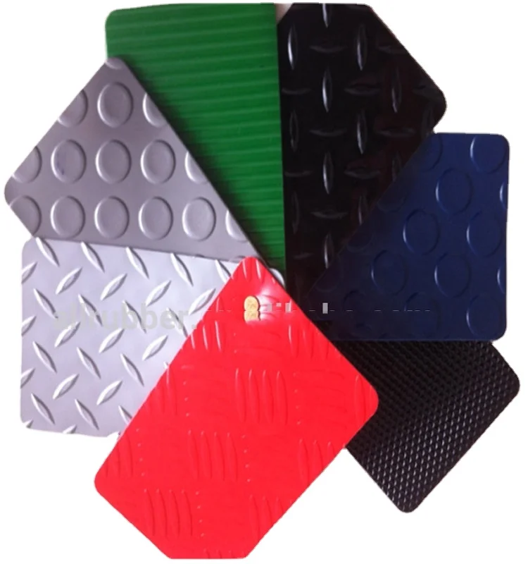 3mm Black SBR NBR EPDM fine ribbed ant -slip ribbed rubber mats