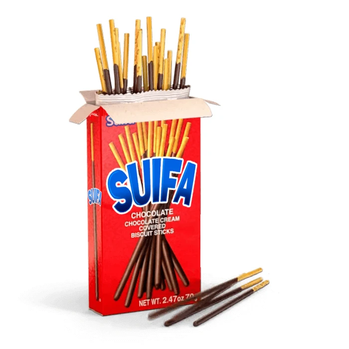 Chocolate coated fruit chips/almond grain filling stick chocolate biscuit snack