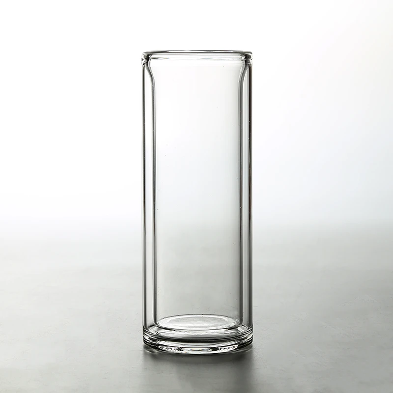 
Double layer tall borosilicate glass cups without cover for household use 