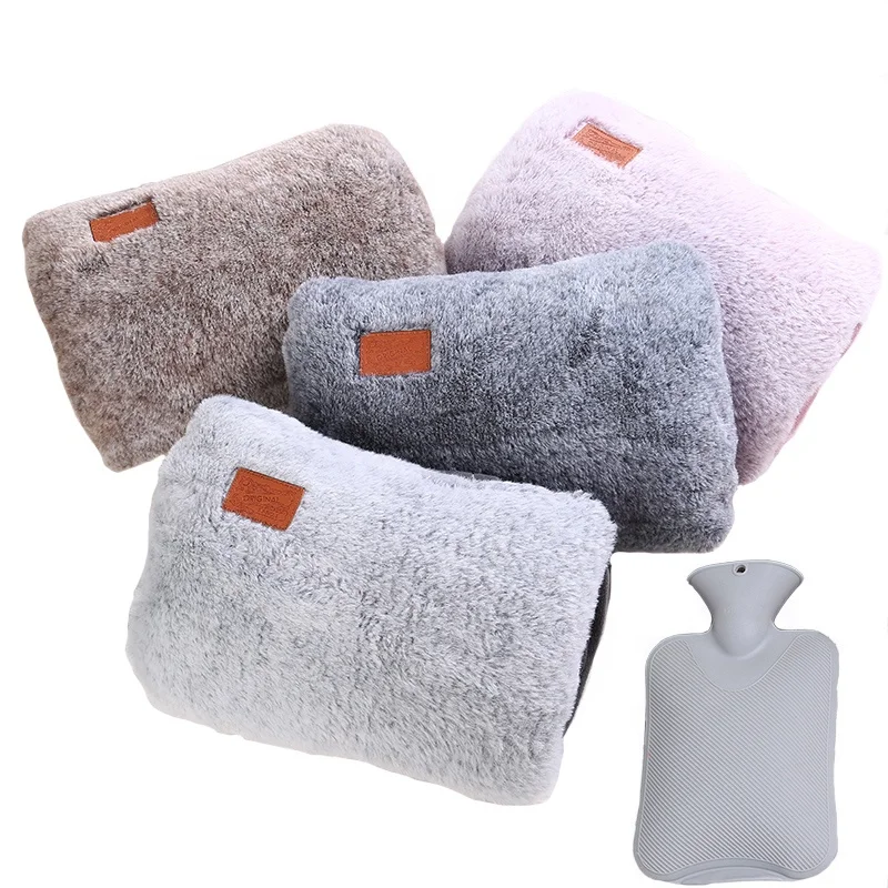 Plush Cloth Hand Warmer Student Hot Water Bottle With Premium Rubber For Pain Relief