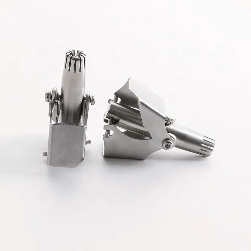 
Silver manual stainless steel nose hair trimmer Battery free and Waterproof for men 