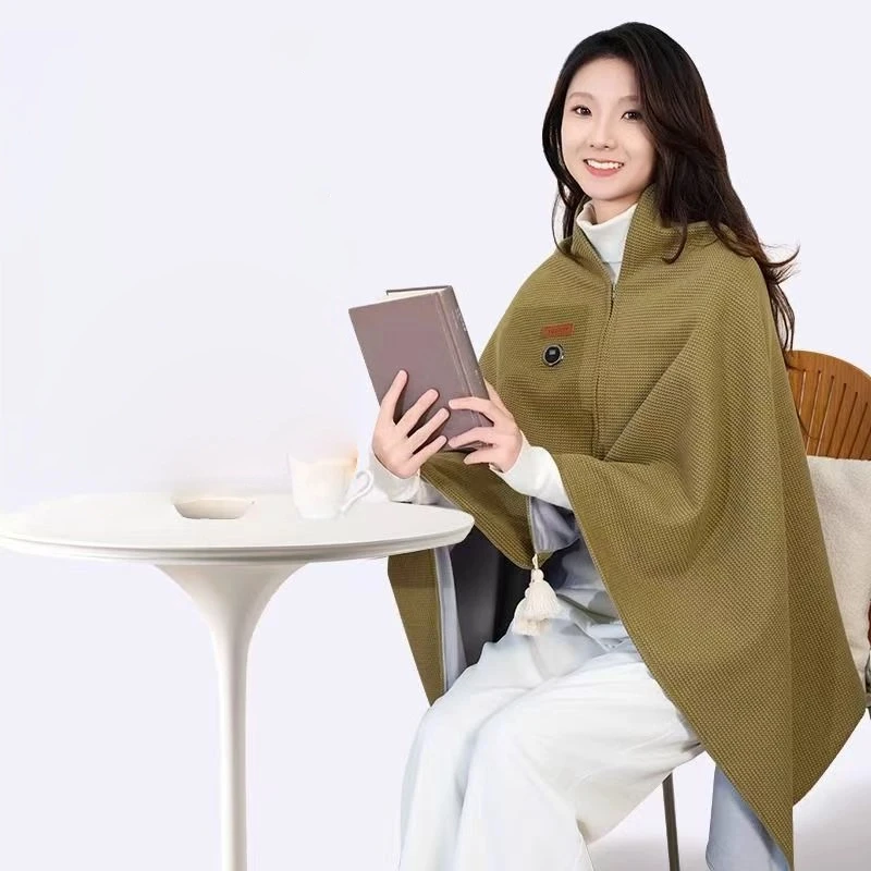 USB Heated Shawl Heated Blanket Electric Lap Blanket  Pad Warm Shawl for Winter Home Electric Blanket Heated