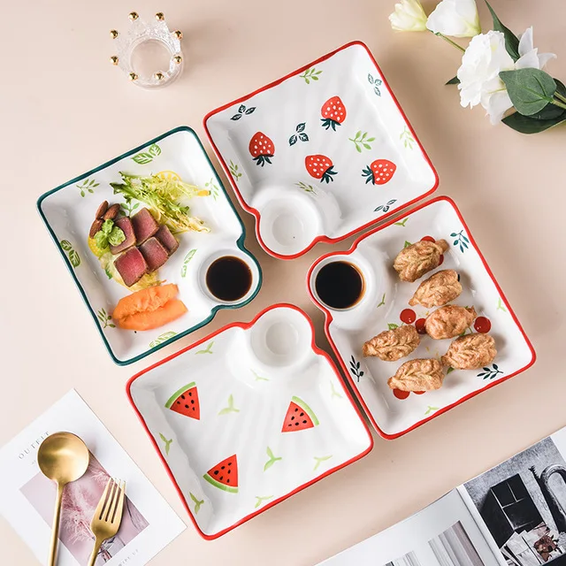 Creativity Ceramic Square Home Tableware Fruit Snack Dinner Plate