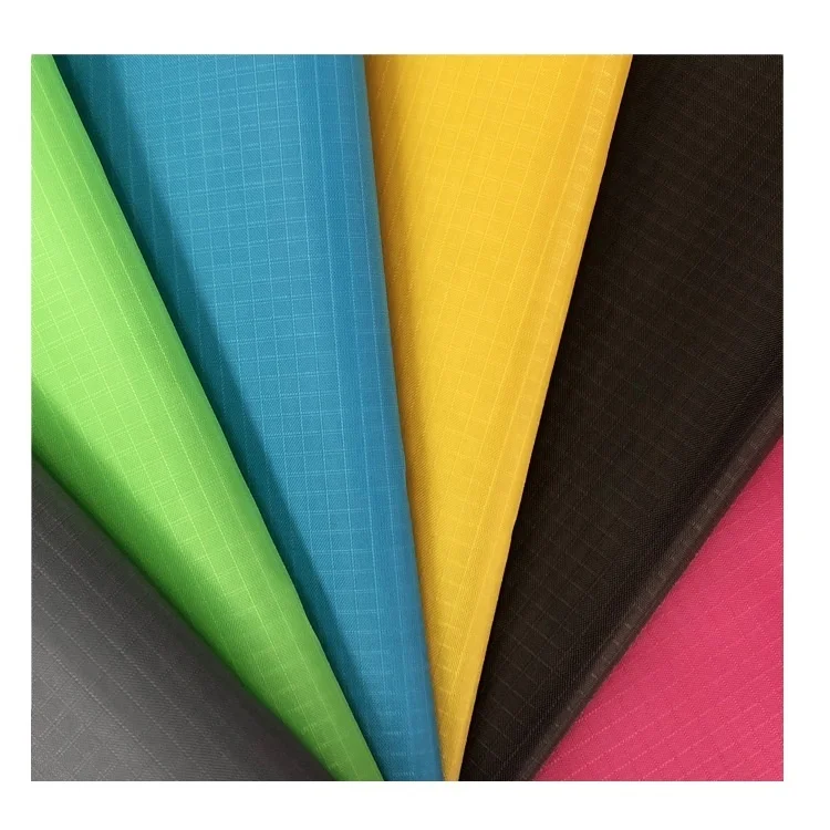 Factory price 70D ripstop water resistant 210t nylon ripstop fabric for sportswear lining bag tent