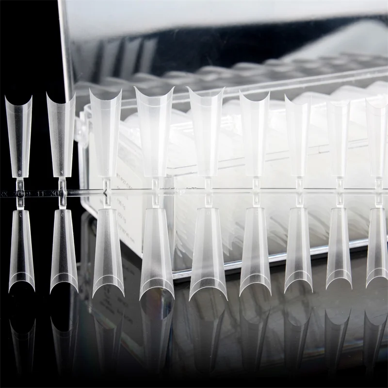 Ultra thin gel press on nail tips Matte inside Deep C curve False nail tips 500