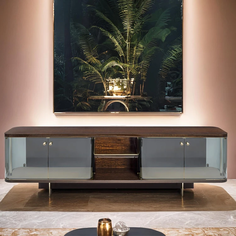 Modern Design Metal Legs Wooden TV Cabinet Living Room Furniture Modern Luxury Storage TV Cabinet