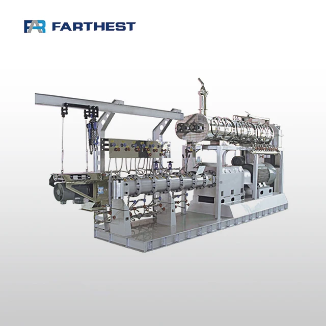 Horizontal Structure 1 ton per hour Floating Big Fish Feed Pellet Machine Line Extruder
