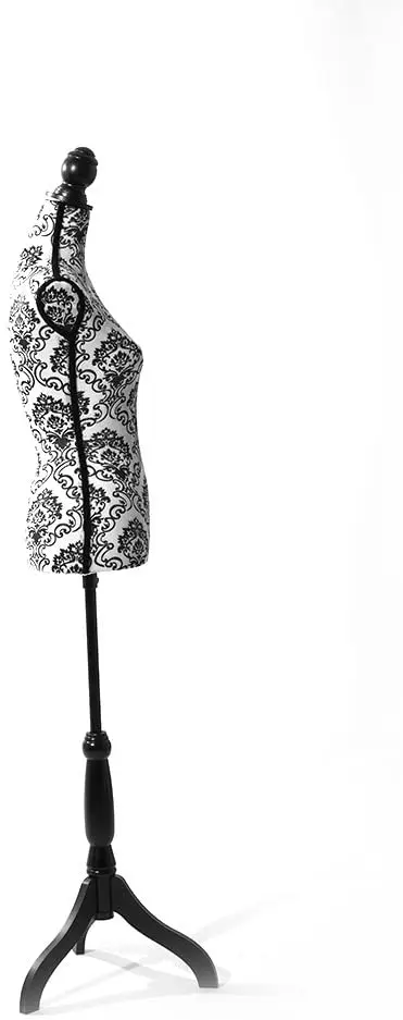 
Female Mannequin Torso Dress Form Black Tripod Stand Display Modern Style 