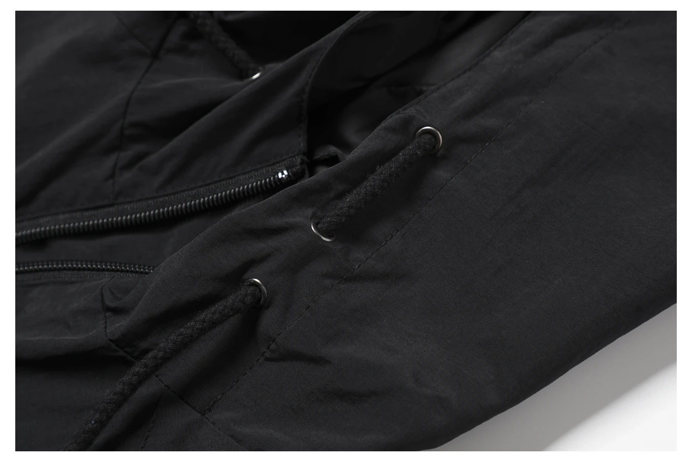 Trade assurance suppliers manufacturer low moq anorak windbreaker waterproof Custom Long Sleeve Polyester Solid mens jacket