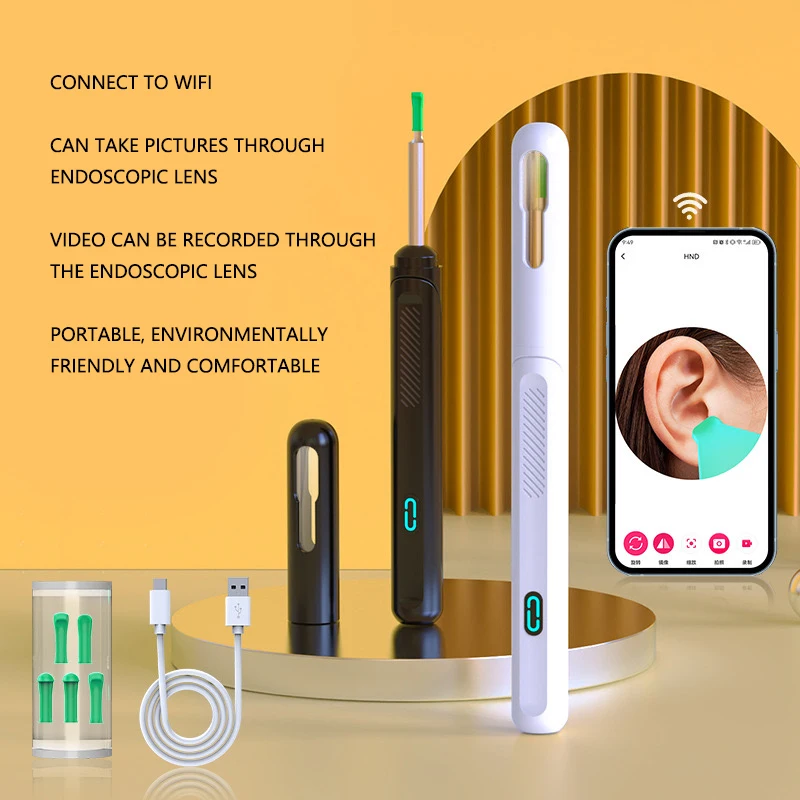 Wholesale Infant and Adult Endoscopic Ear Wash Endoscope Wax Removal Tool Earpick Smart Visual Ear Cleaner Endoscopes