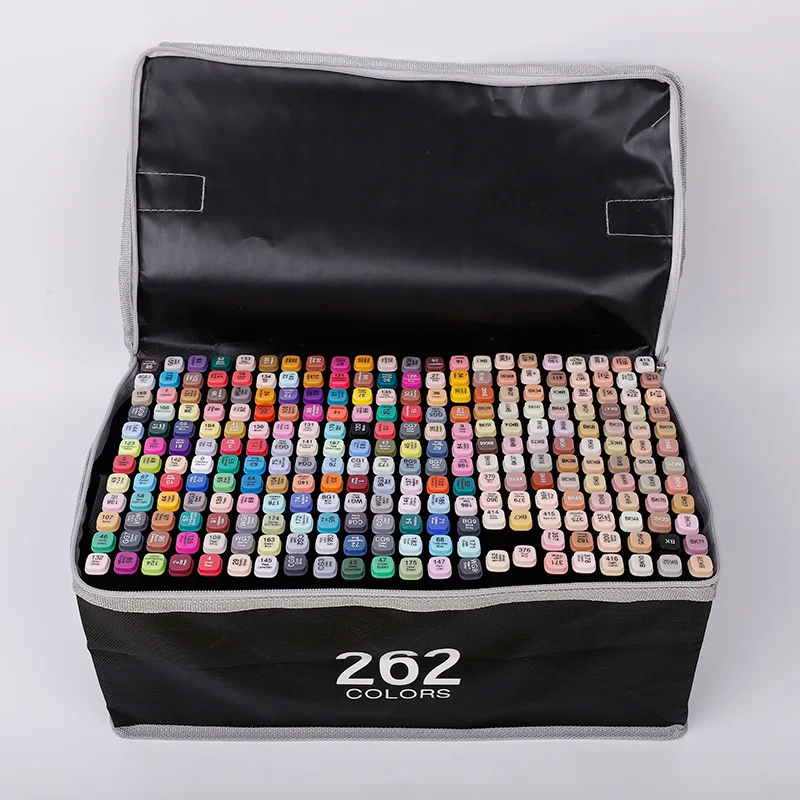 Алкогольные маркеры 262 цветов художественные для рисования набор детей взрослых перманентные эскизов с органайзером