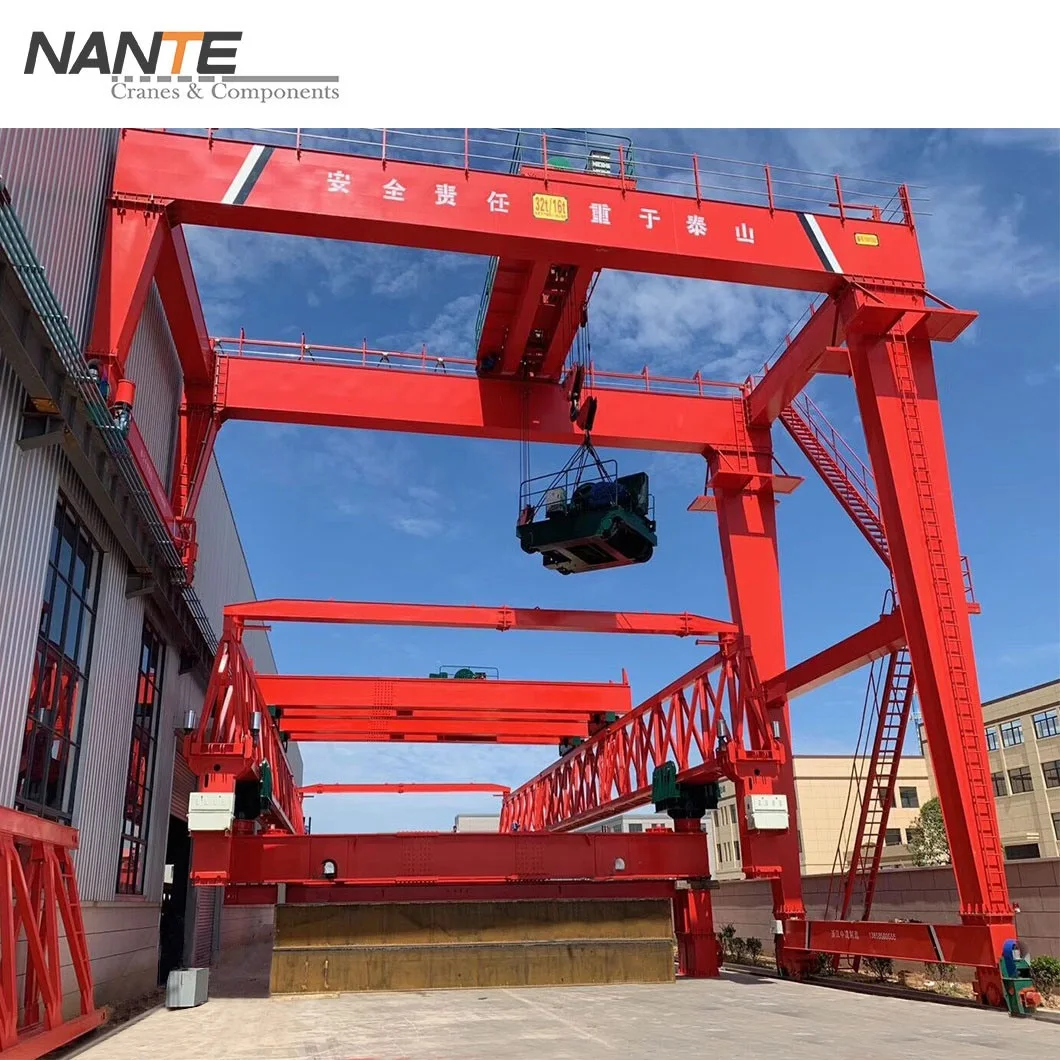 32t/10t Outdoor Double Girder Semi Gantry Crane for Stock Yard