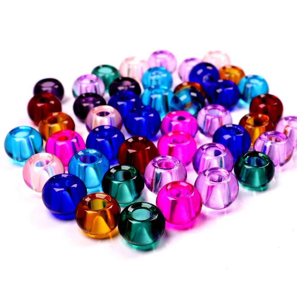 Cross-border hot sale Murano jewelry necklace with pearl effect mixed color big hole for DIY making