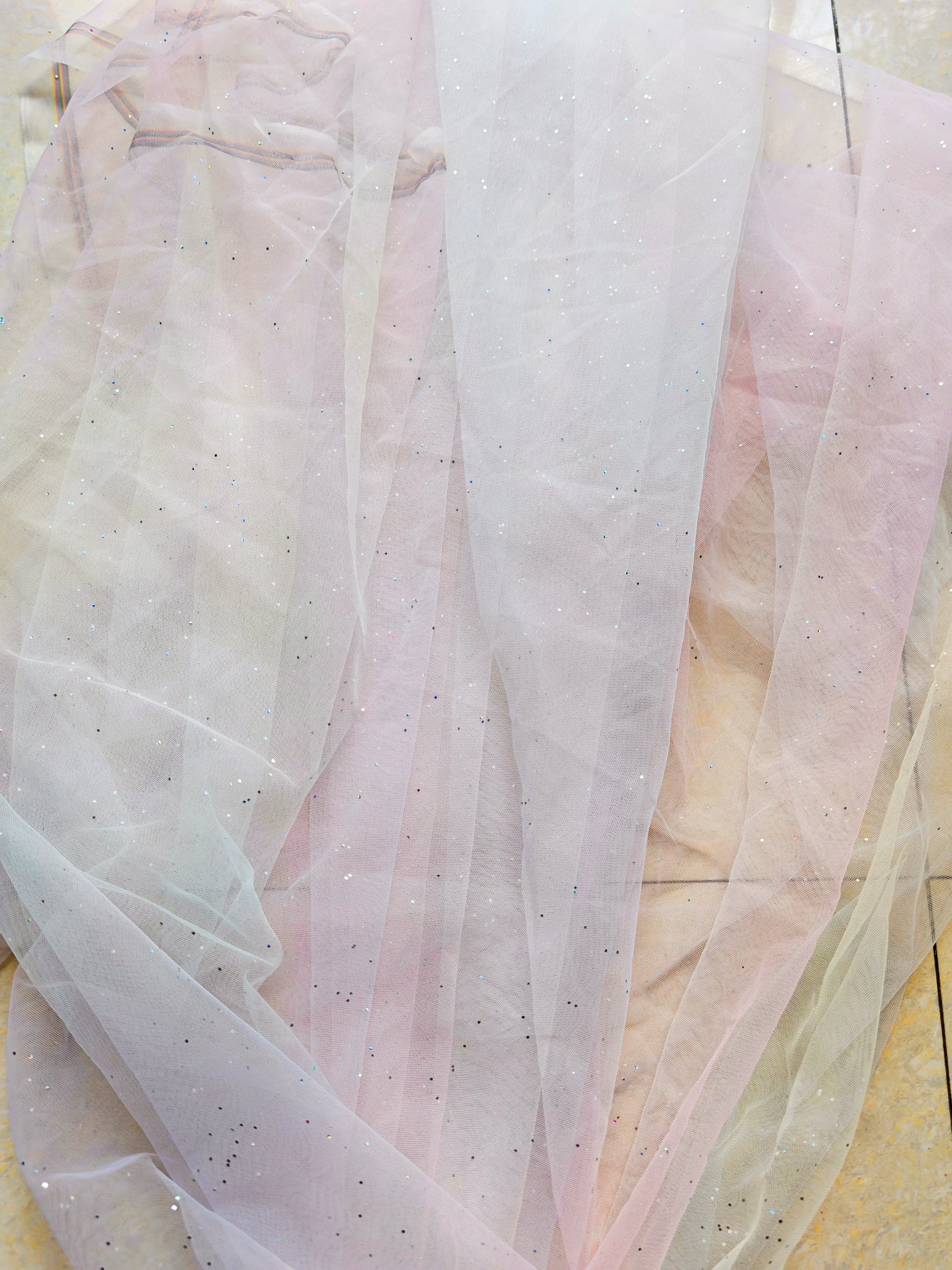 Rainbow Tulle-Print Mesh Dress 100% Nylon Lace Fabric Breathable and for Lingerie Garments Costumes Toys for Girls and Boys