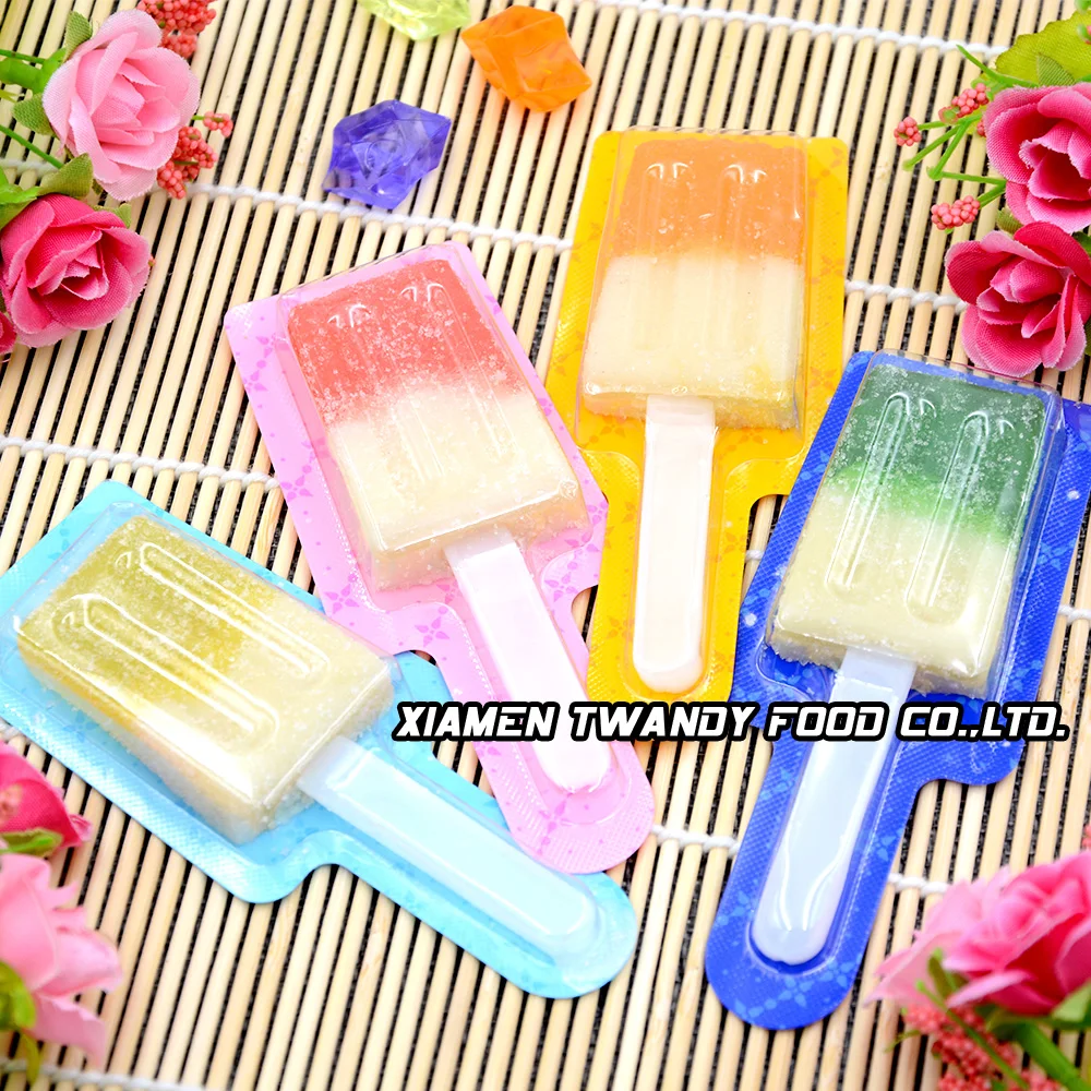 halal ice cream shape soft jelly gummy lollipop candy