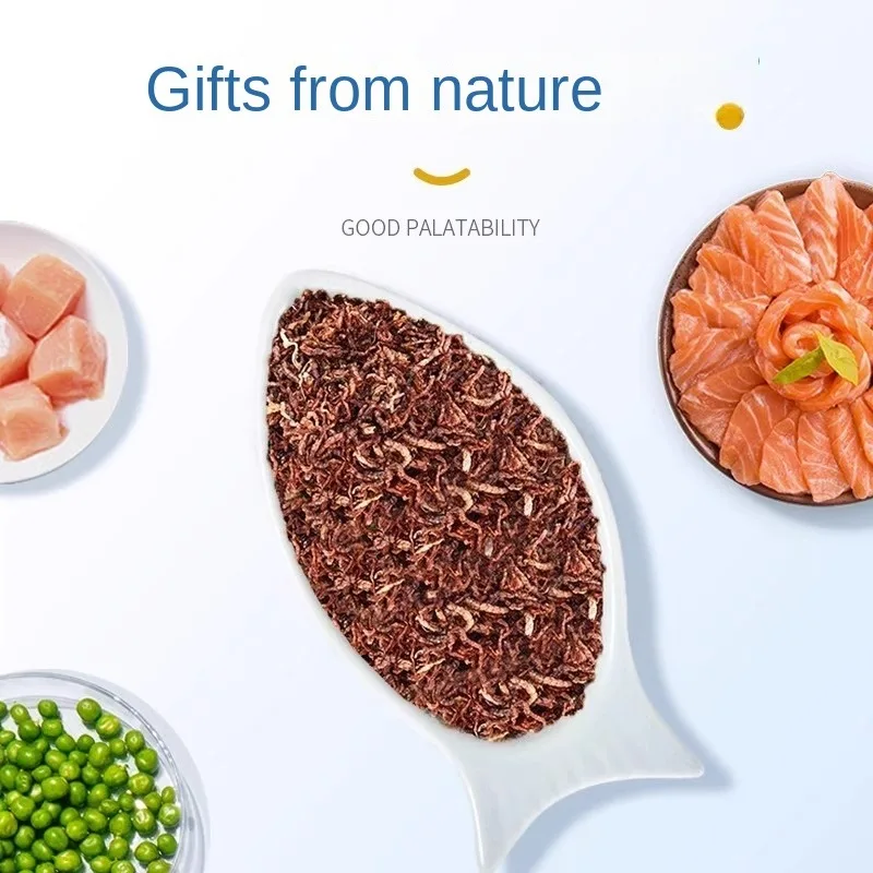 VOONLINE 150ml Fresh Water and Sea Water Fish Freeze Dried Food Red Worm