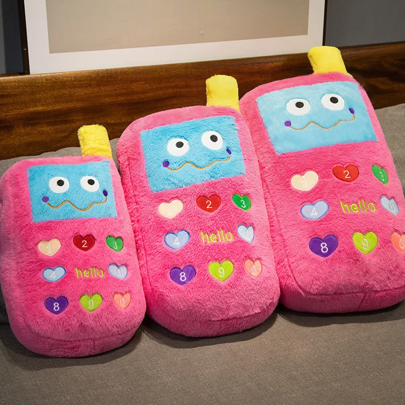 Trendy Cute Cartoon Mobile Phone Stuffed Toy Plush Cellphone Shaped Pillows Home Decorations Kids Toys Girls Gifts