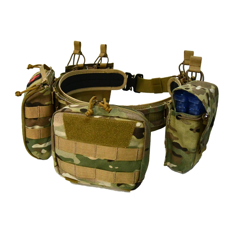 GAF 1000D Nylon Mulitcam Tactical Waist belt 3 in 1 set Heveay Duty Combat Belt with Components Molle Pouches Bags