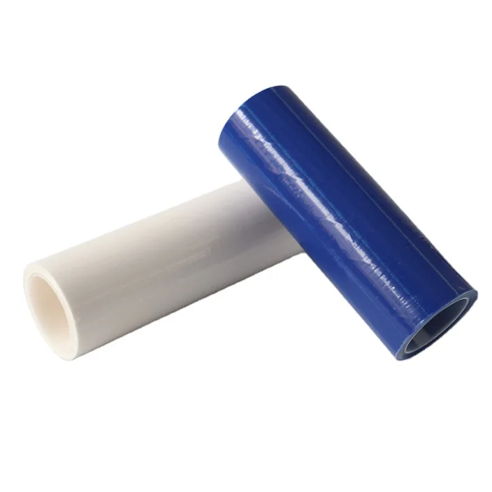 Blue White Dust Removal High Tackiness Peelable PE Adhesive Cleanroom ESD Sticky Roller For Floor Industrial LCD PCB