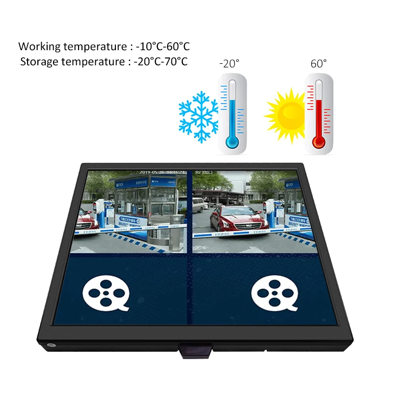 Industrial Grade 17 inch 1280*1024 LCD monitor plastic frame 4 channels security monitoring display For Security
