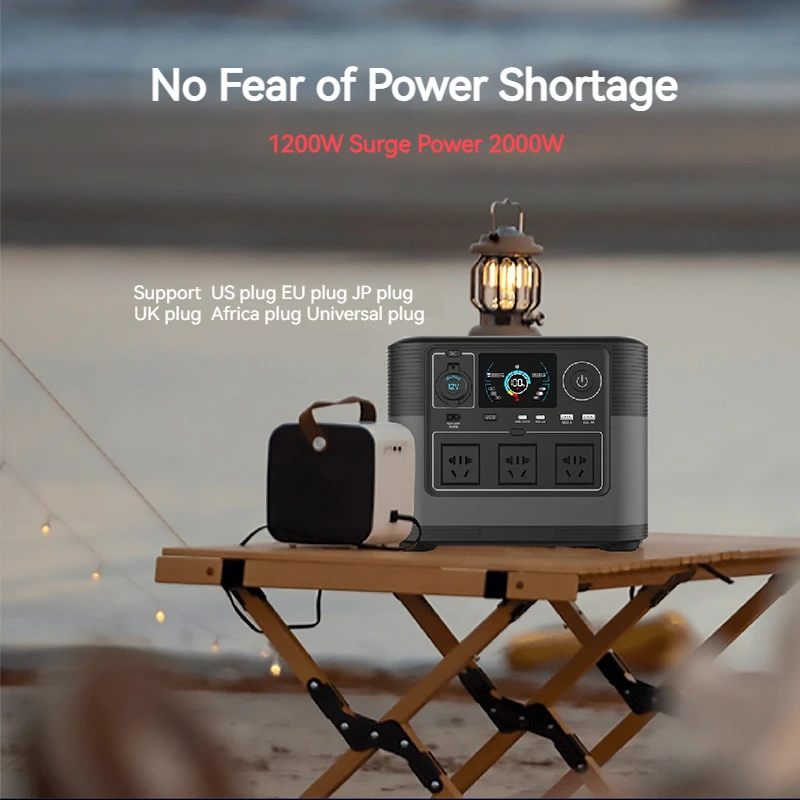 Manufacturer Portability Solar Generator Backup lifepo4 Rechargeable 1200w Power Bank Camping Energy Generator Power Station