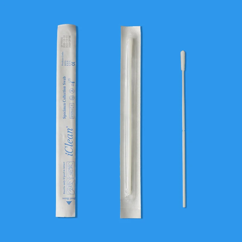 China swab supplier disposable sterile clinical diagnostic kit medical genetic Testing sample collection oral flocked swab