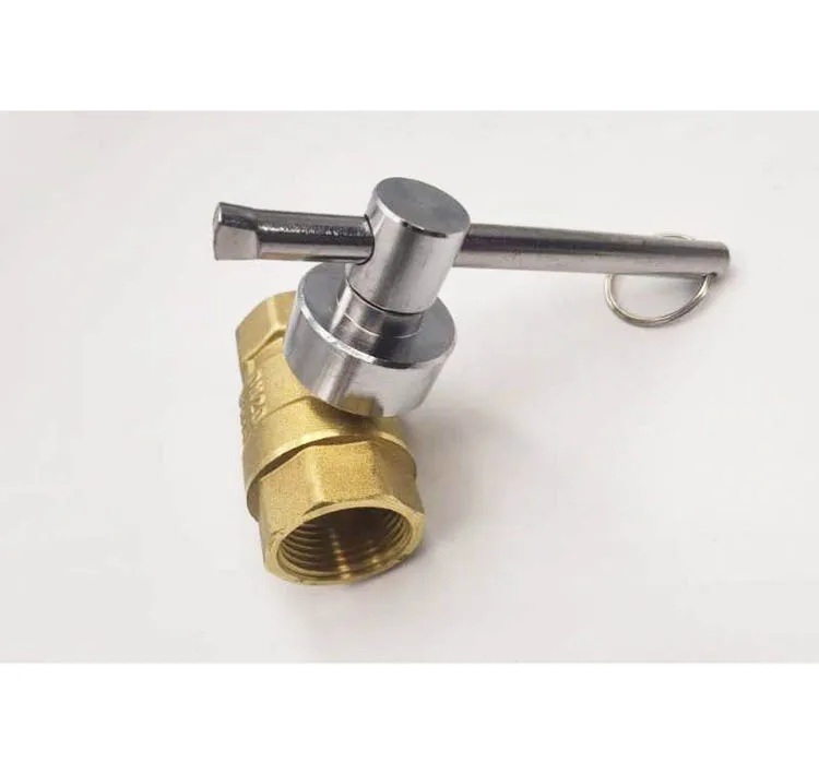 Normal Pressure 3/4" 224g Manual Threaded Lockable Brass Ball Valve with Key