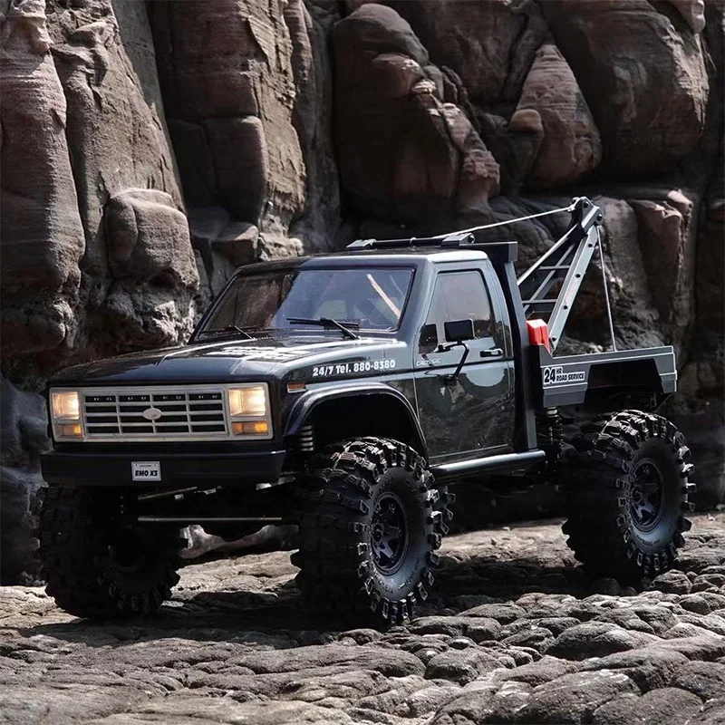 Высококрутящий момент 4WD RC спасательный грузовик Cross EMO X3 эвакуатор 2-ступенчатая коробка передач с шинами светодиодное освещение для экстремального подъема