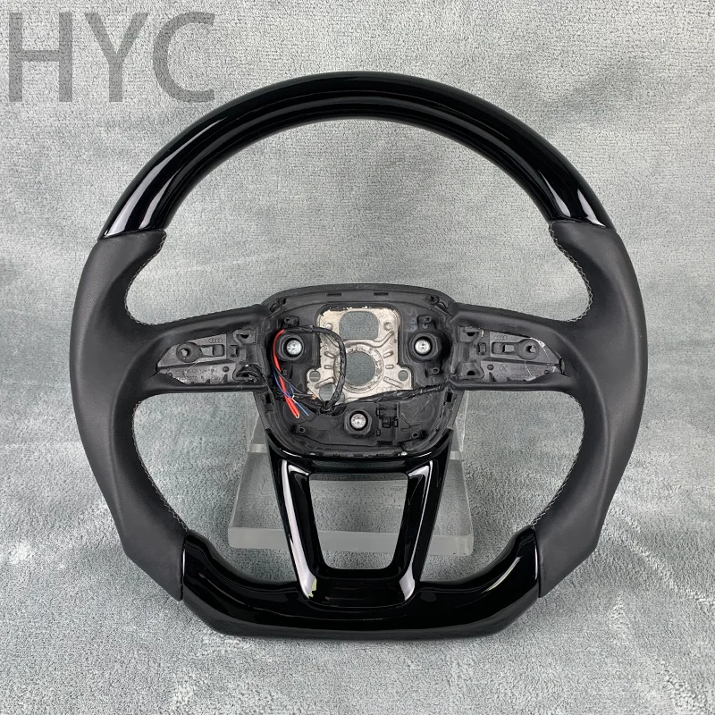 Customized car accessories For Audi A6 A7 A8 S6 S7 S8 C8 2018 2019 2020 2021 2022 2023 Gloss Black Steering Wheel