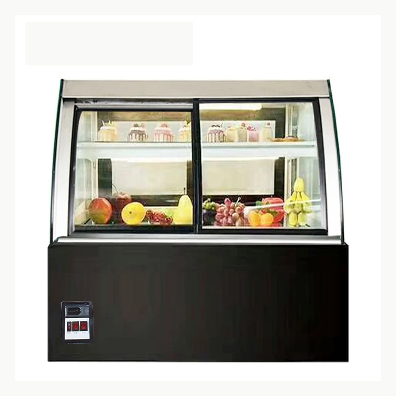 counter cake display fridge small cake display chiller Sandwich  Table Refrigerated With Sliding Glass Doors