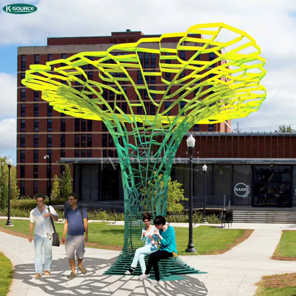 Outdoor modern art Deco metal 304 stainless steel tree garden abstract sculpture