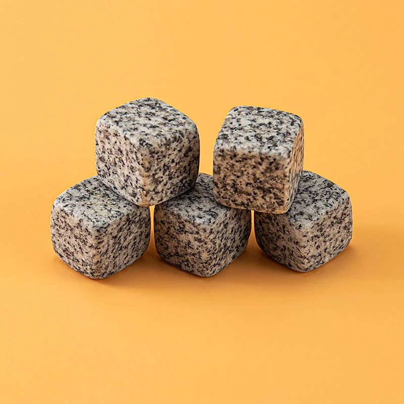 Personalized Dice Whiskey Nature Marble Stones Reusable Whisky Ice Cubes Stone Set