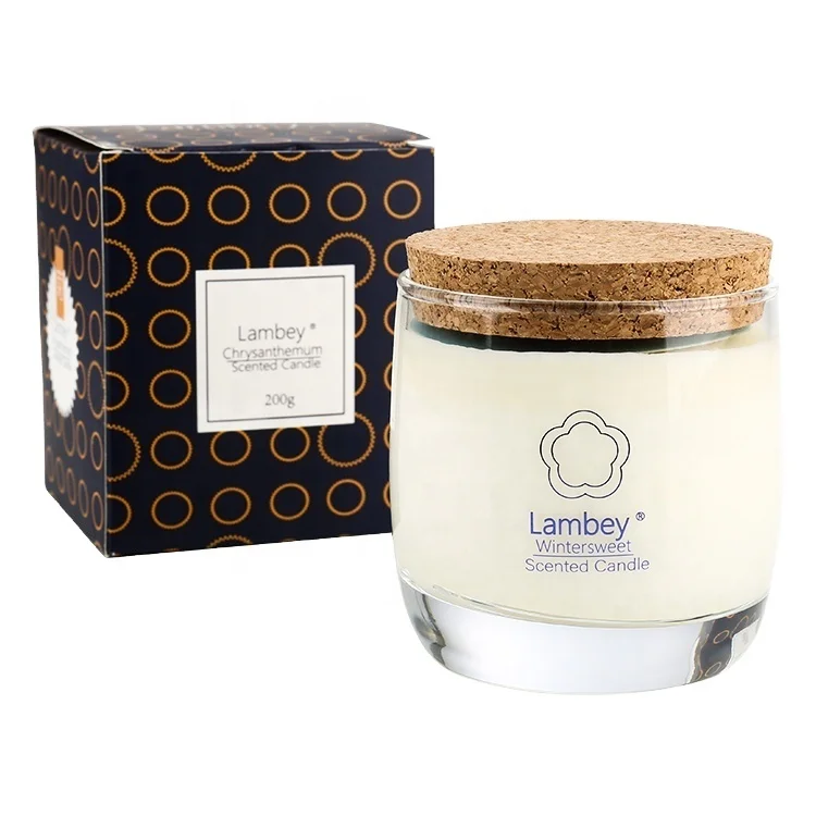 Lambey Vanilla Caramel Candle Crystal Glass Candle  Home Decoration Glass With Lid Soy Wax Scented Candles