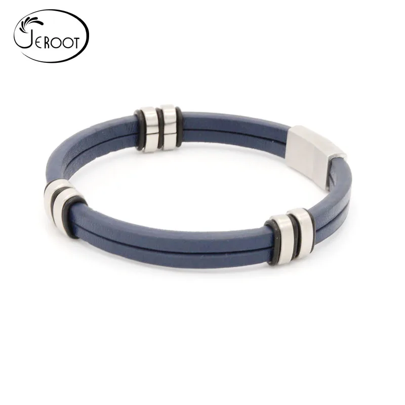 2022 wholesale custom dark blue plain  bracelet for men