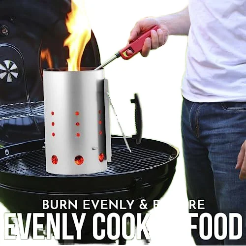 Quick Outdoor Stainless Steel BBQ Tools Clean Charcoal Chimney Starter and Grill Lighter for Baking and Cooking