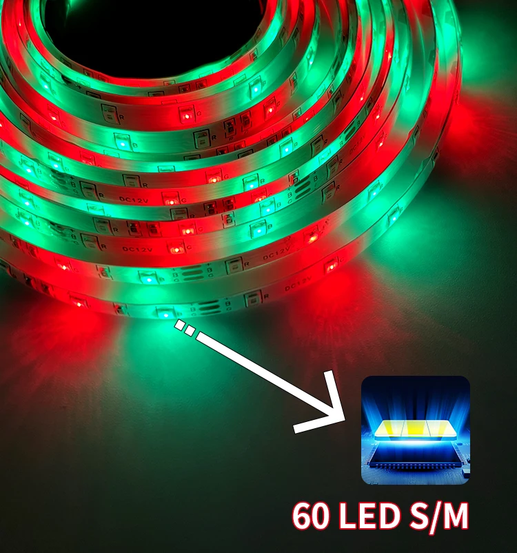32ft Smart rgb led strip lights bluetooth app and IR 40 key with music sync 2835 rgb