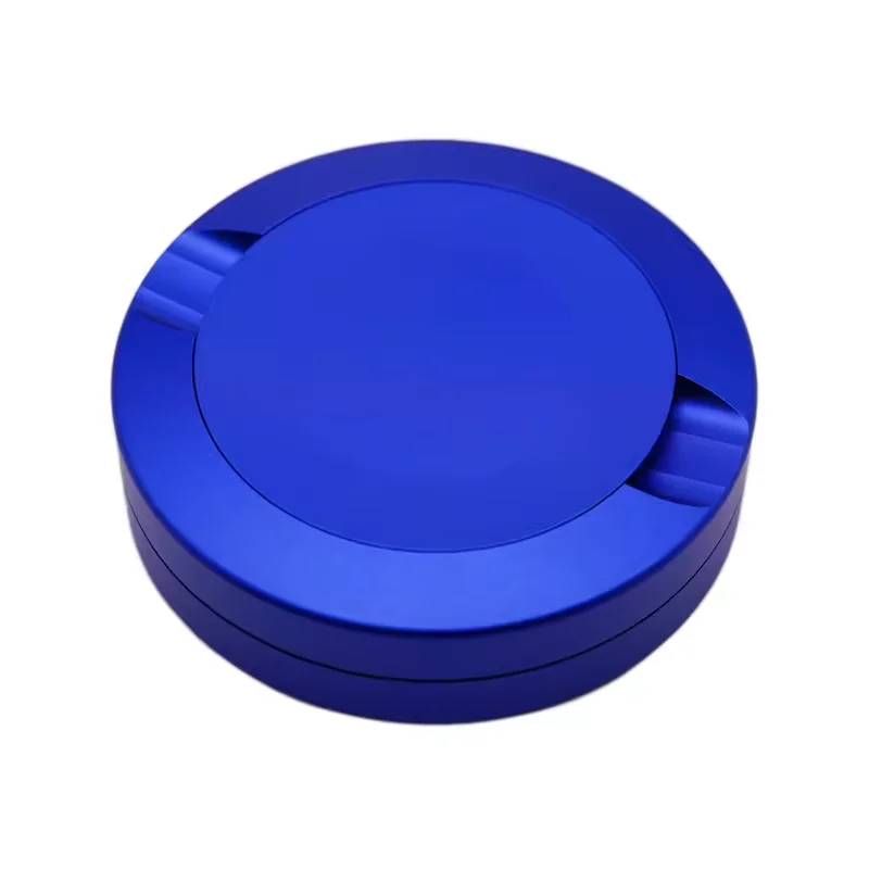 Blue Anodized Aluminum metal Snus Cans Small Snuffbox CNC Turned Milled Snus Metal Container