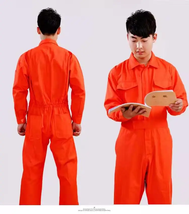 
Unisex Polyester Cotton Coverall with Resistant Fabric for Working Sets 