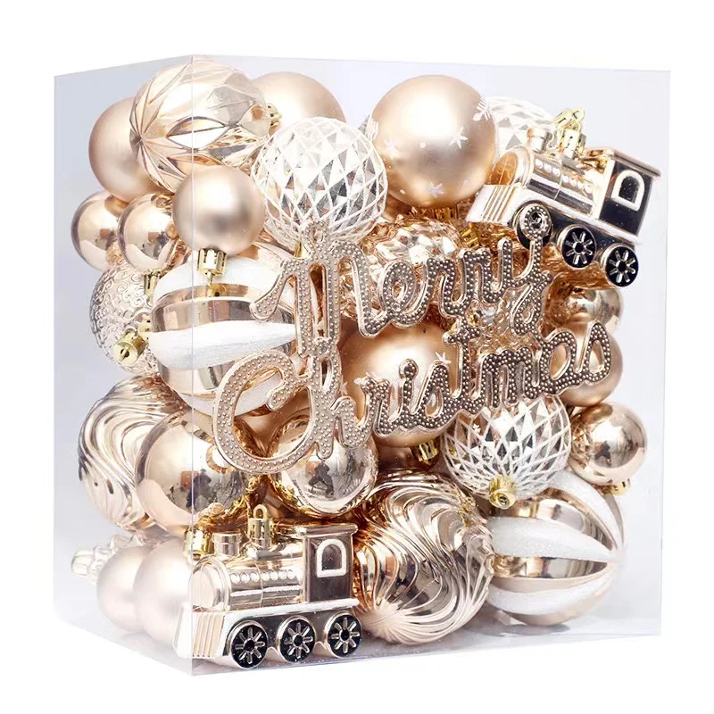 Wholesale Customized PS Material Navidad Christmas Decorations ornaments Christmas Balls Gift Pack christmas ball tree ornaments