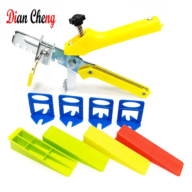 Floor tile leveling system wedges Plastic clips tile leveling system