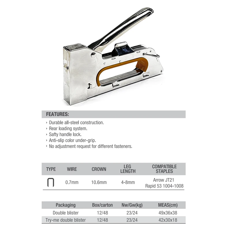 Heavy duty  4-14 mm Staple Gun tacker  Manual stapler GDY-208